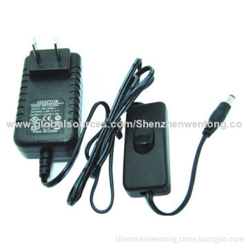 12W 12V Output Switching Power Adapter with US Plug, 0.25mA Leakage Current